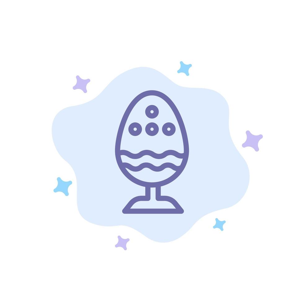 huevo hervido huevo de pascua comida icono azul en el fondo abstracto de la nube vector
