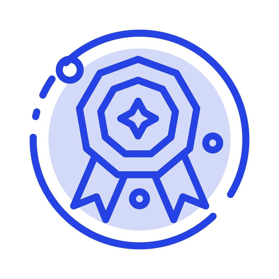 Award Star Prize Blue Dotted Line Line Icon vector