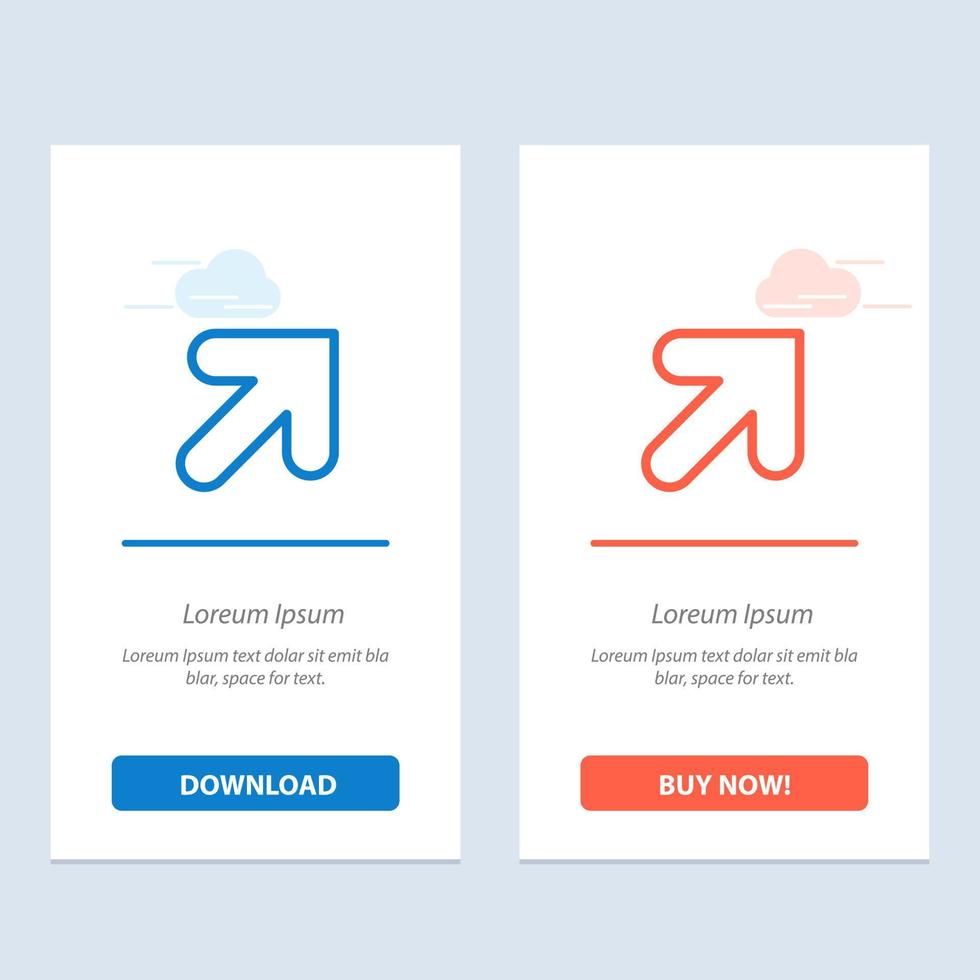 Arrow Up Right  Blue and Red Download and Buy Now web Widget Card Template vector