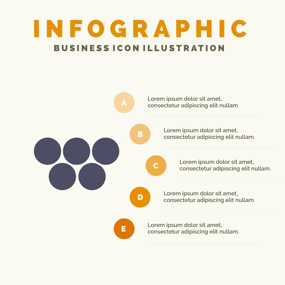 antigua grecia juegos olímpicos griegos icono sólido infografía 5 pasos presentación antecedentes vector