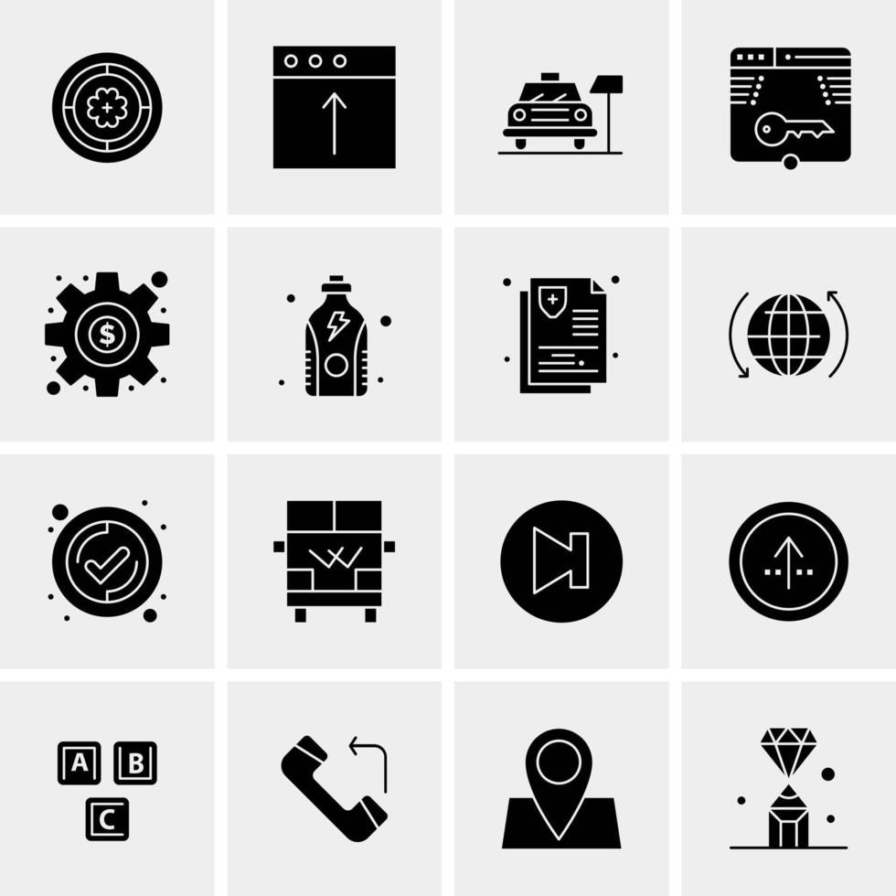 16 iconos de negocios universales vector ilustración de icono creativo para usar en proyectos relacionados con la web y dispositivos móviles