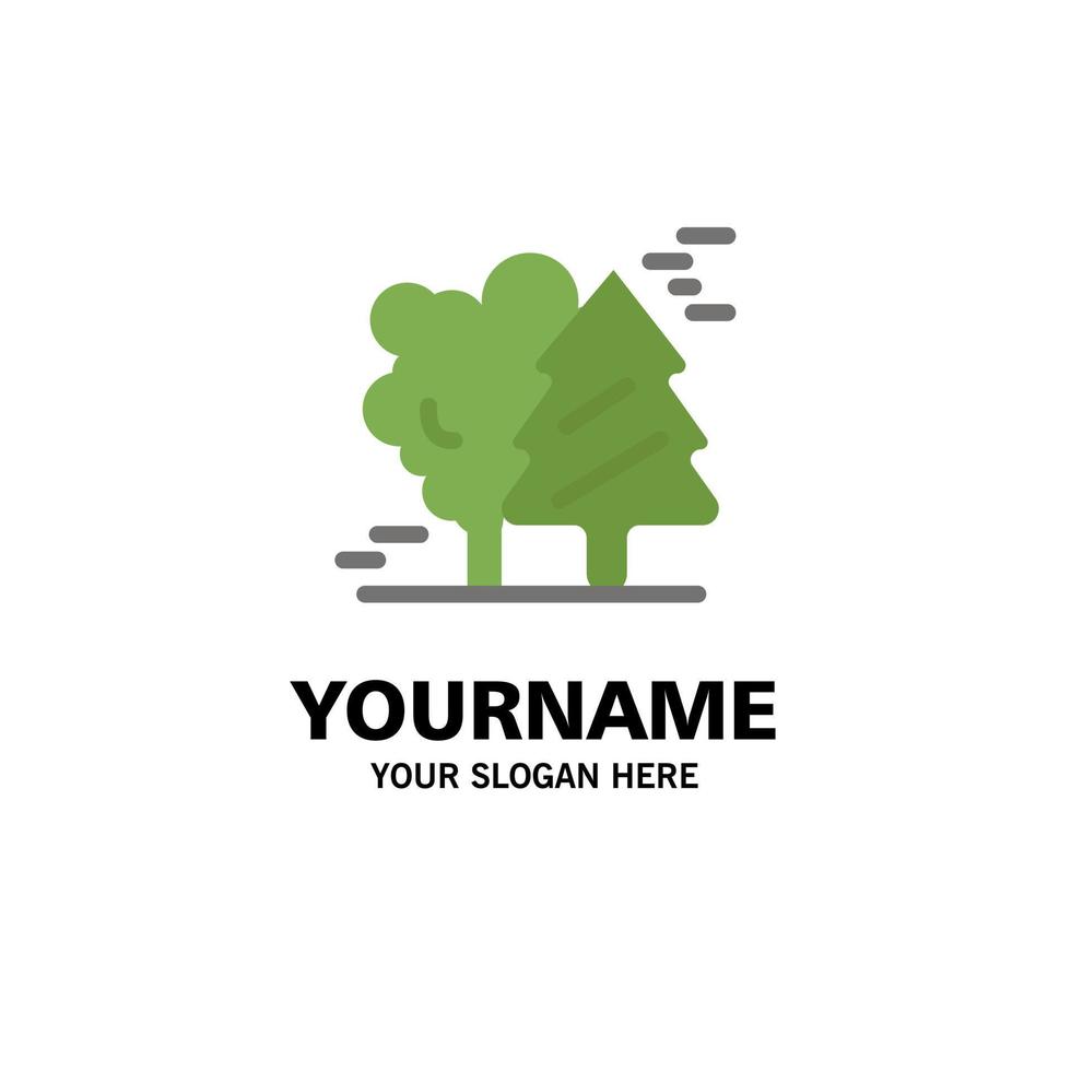 Alpine Arctic Canada Pine Trees Scandinavia Business Logo Template Flat Color vector