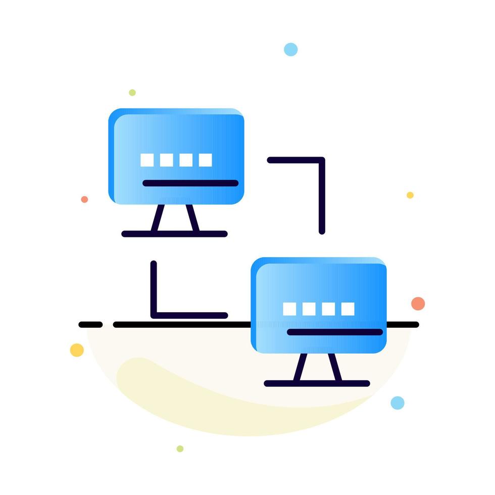 Computer Network Computing Computers Abstract Flat Color Icon Template vector