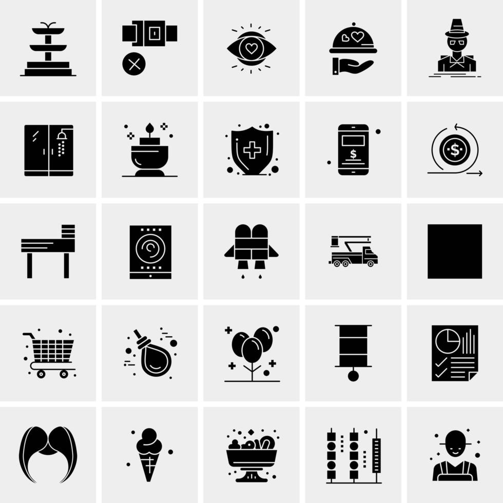 25 iconos de negocios universales vector ilustración de icono creativo para usar en proyectos relacionados con la web y dispositivos móviles