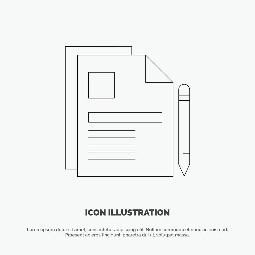 Contract Business Document Legal Document Sign Contract Line Icon Vector