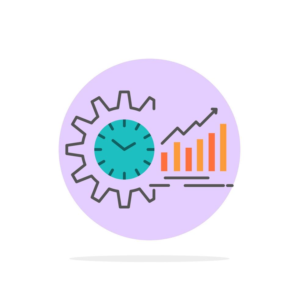 Chart Analytics Graphs Market Schedule Time Trends Abstract Circle Background Flat color Icon vector