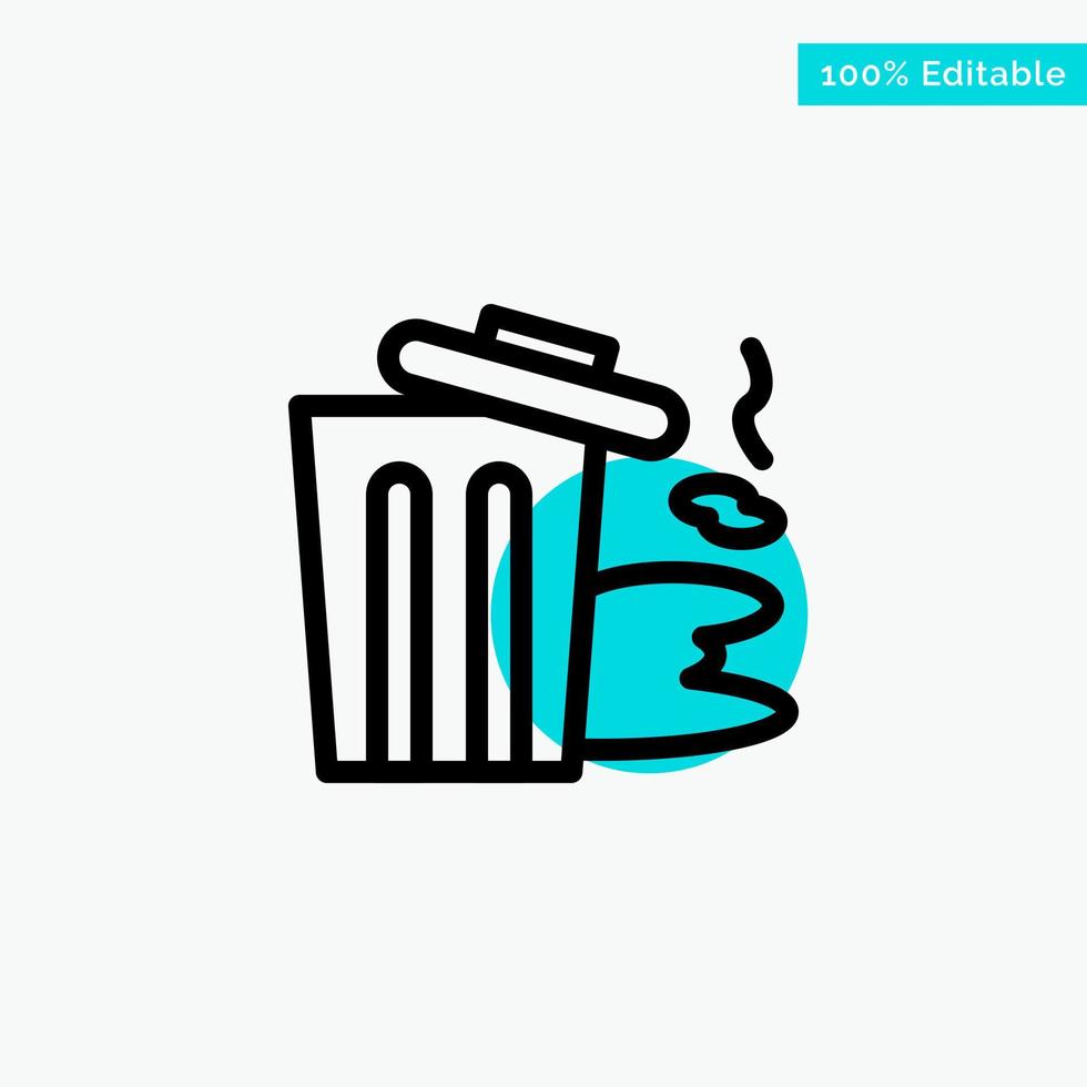 Environment Garbage Pollution Trash turquoise highlight circle point Vector icon