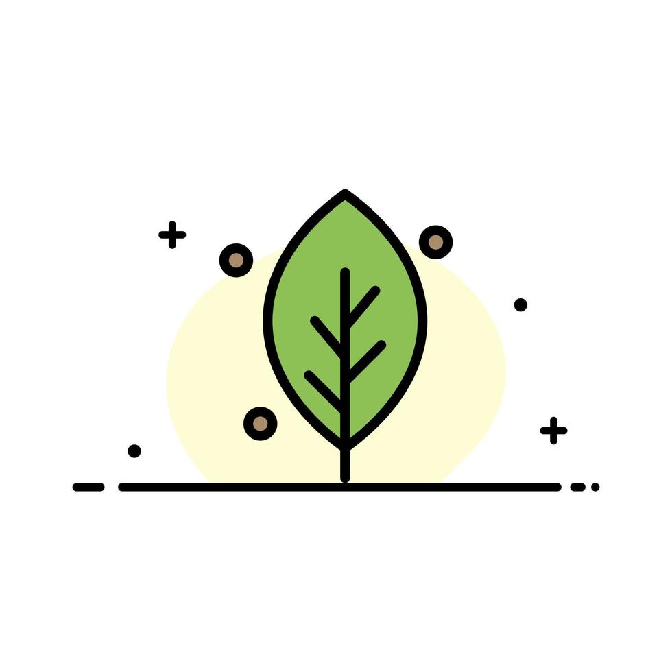 ecología hoja naturaleza primavera negocio línea plana icono lleno vector banner plantilla