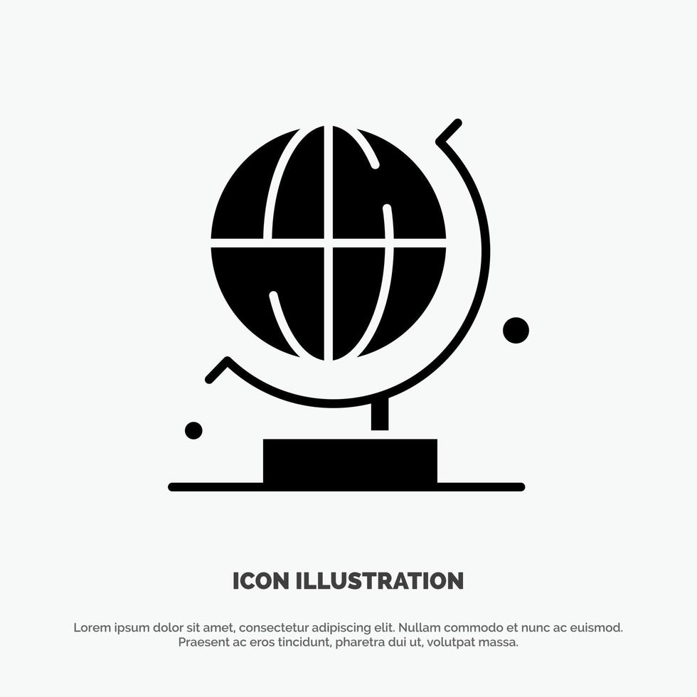 World Globe Science solid Glyph Icon vector