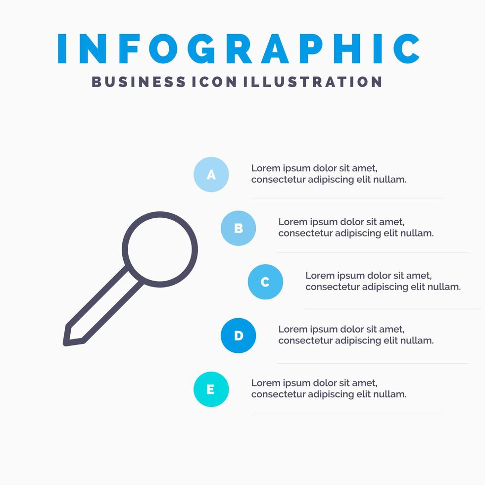 Map Pin Marker Mark Line icon with 5 steps presentation infographics Background vector
