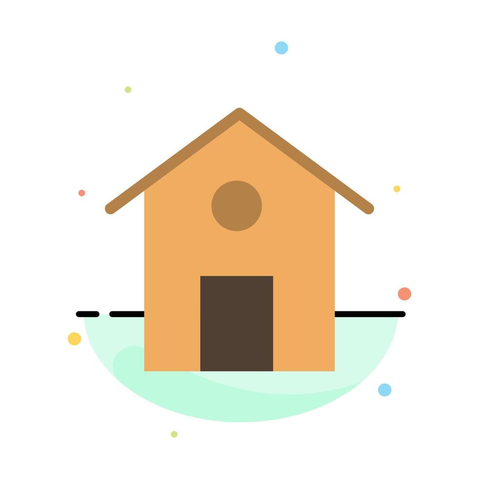 Home House Building Abstract Flat Color Icon Template vector