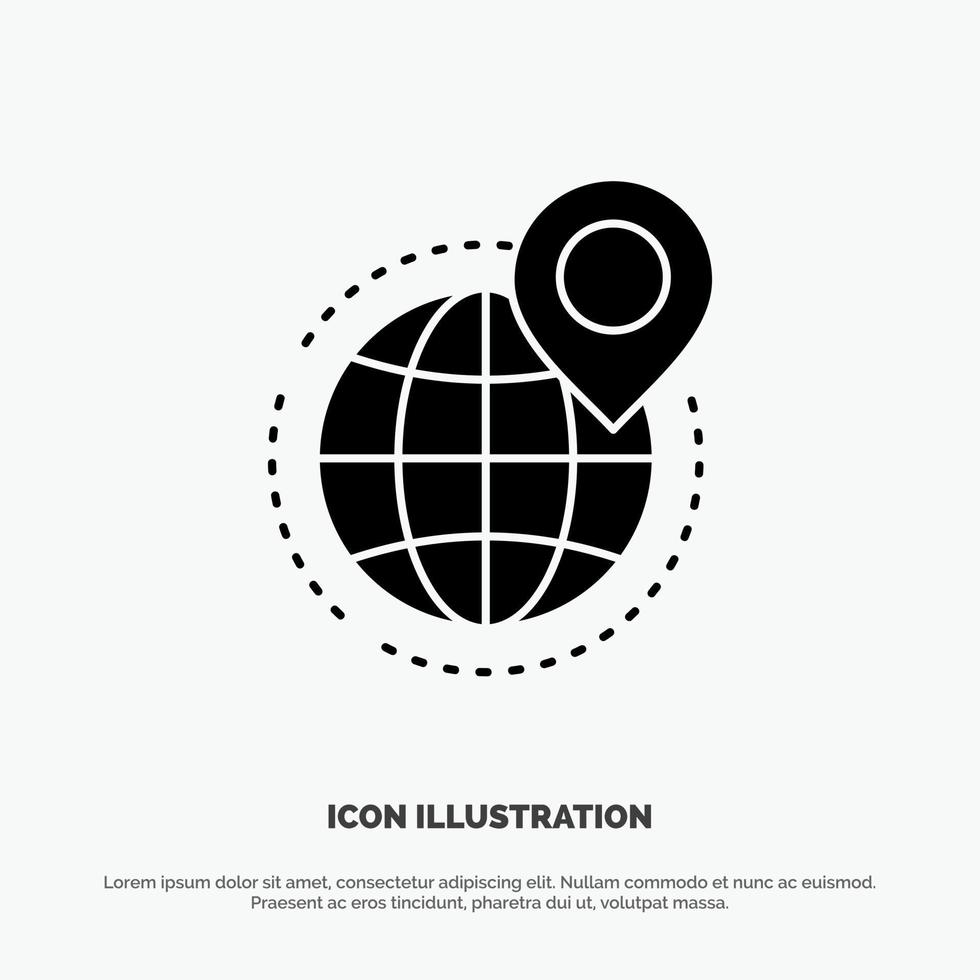 Globe Business Global Office Point World solid Glyph Icon vector