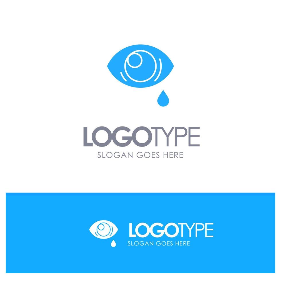 ojo caído ojo triste azul sólido logotipo con lugar para el eslogan vector