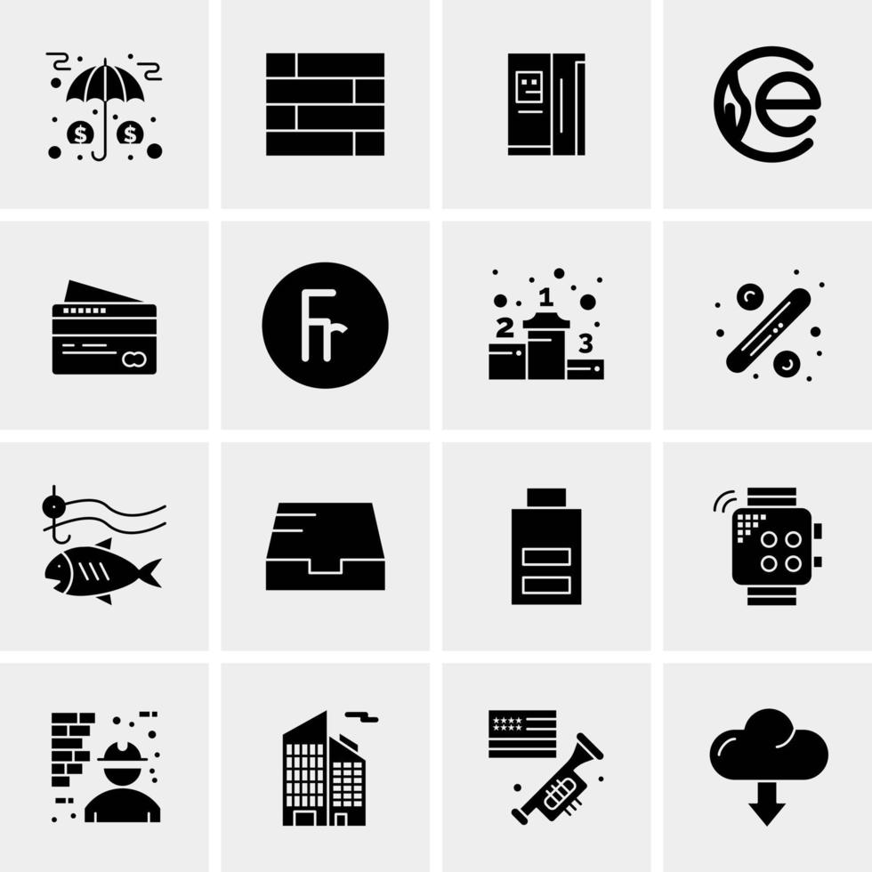 16 iconos de negocios universales vector ilustración de icono creativo para usar en proyectos relacionados con la web y dispositivos móviles