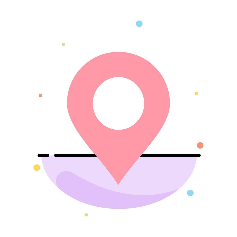 Location Marker Pin Abstract Flat Color Icon Template vector