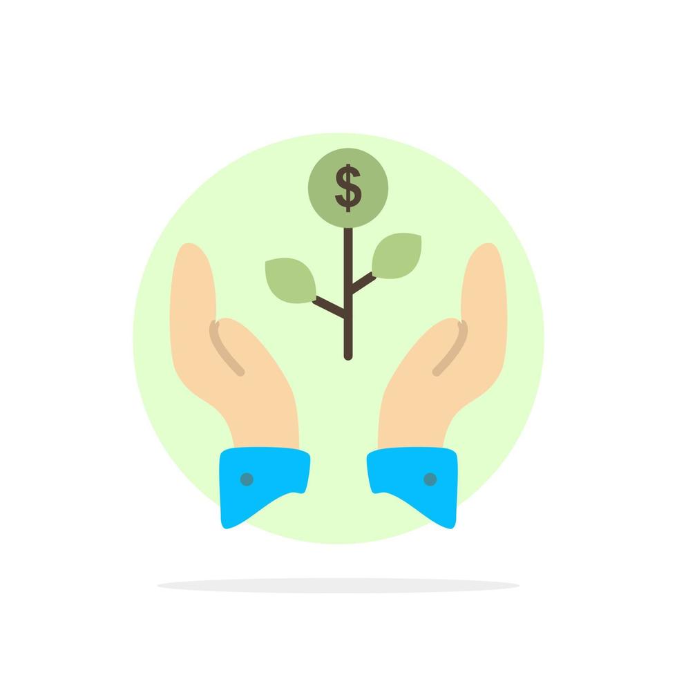 Growth Business Grow Growing Dollar Plant Raise Abstract Circle Background Flat color Icon vector