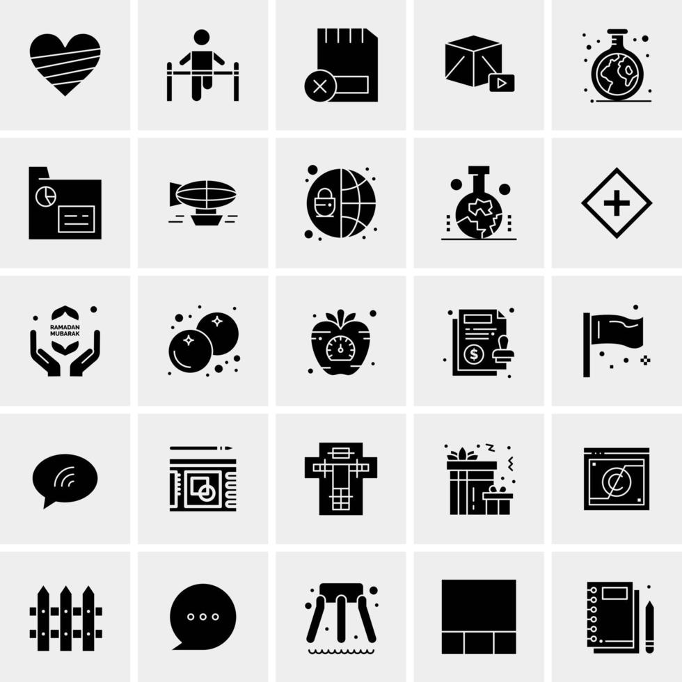 25 iconos de negocios universales vector ilustración de icono creativo para usar en proyectos relacionados con la web y dispositivos móviles