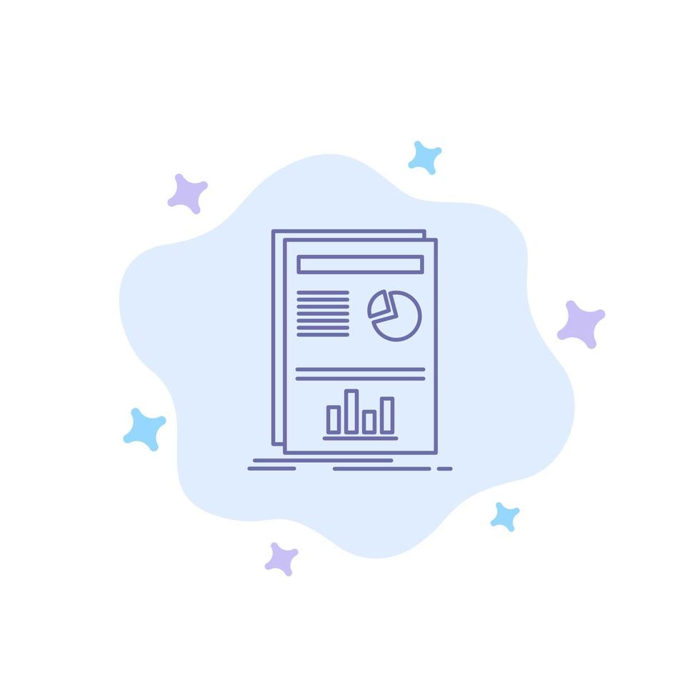 Presentation Layout Graph Success Blue Icon on Abstract Cloud Background vector