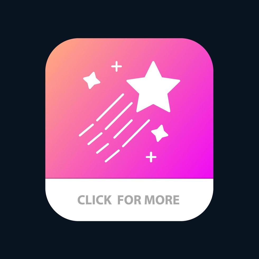 Asteroid Comet Space Star Mobile App Button Android and IOS Glyph Version vector