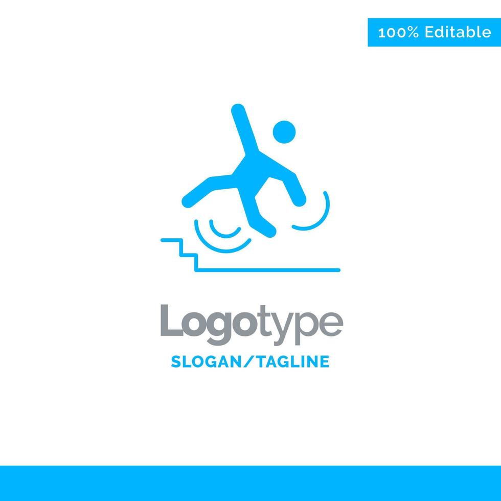 Business Crash Failed Failure Fall Blue Solid Logo Template Place for Tagline vector
