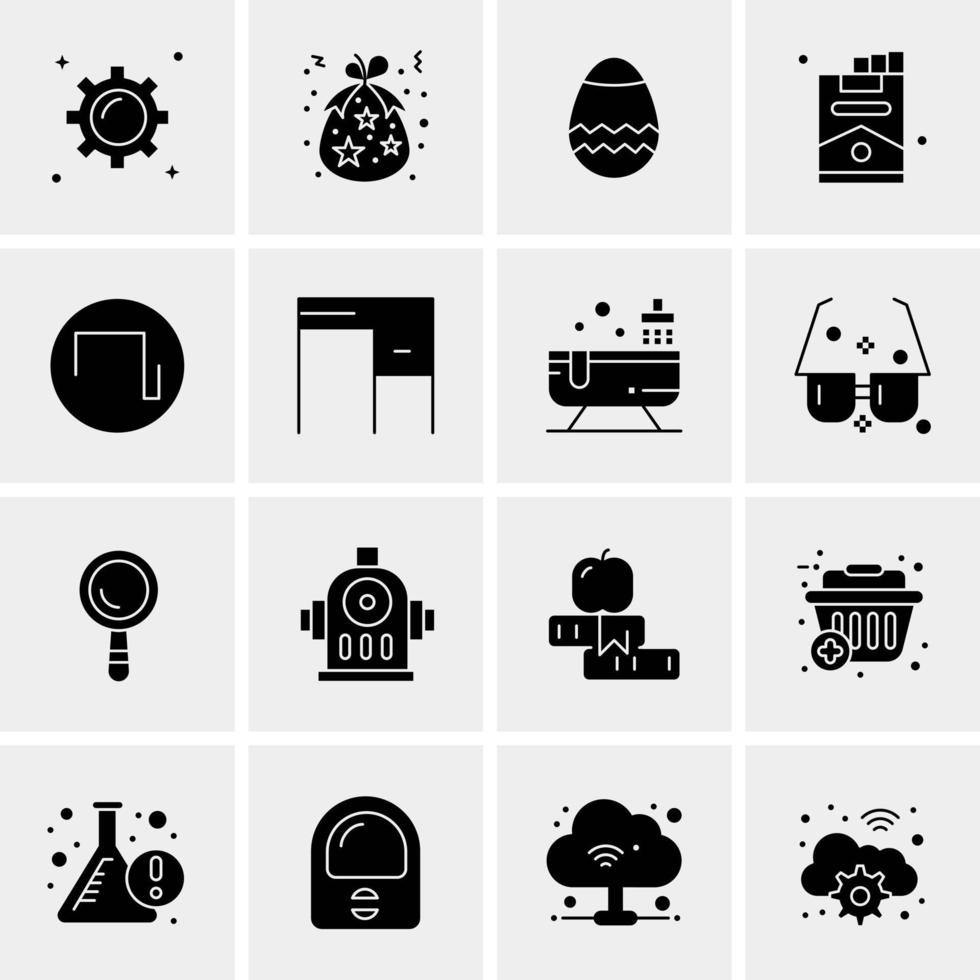 16 iconos de negocios universales vector ilustración de icono creativo para usar en proyectos relacionados con la web y dispositivos móviles