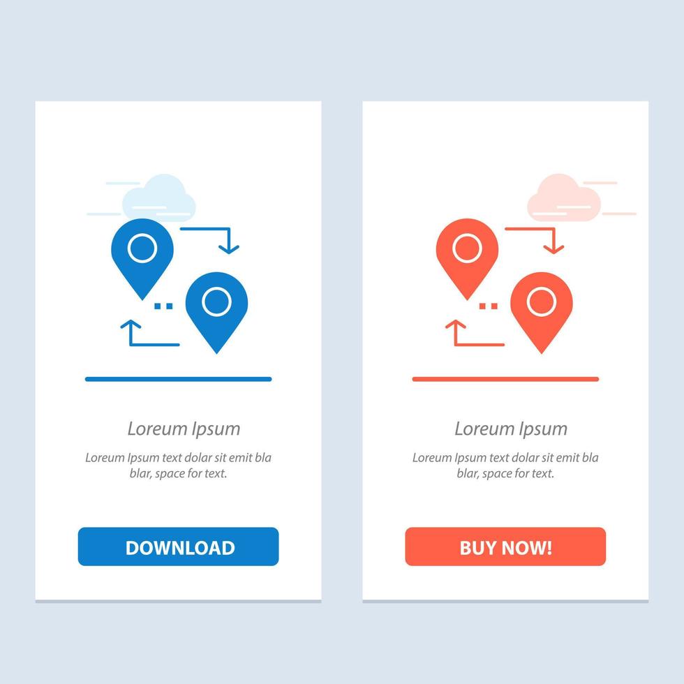 Location Map Pointer Travel  Blue and Red Download and Buy Now web Widget Card Template vector