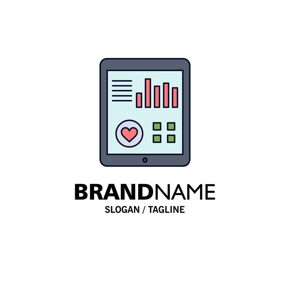 monitoring health heart pulse Patient Report Flat Color Icon Vector