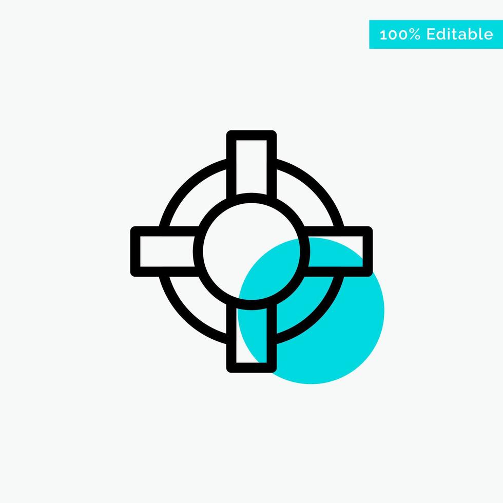 Help Lifesaver Support turquoise highlight circle point Vector icon