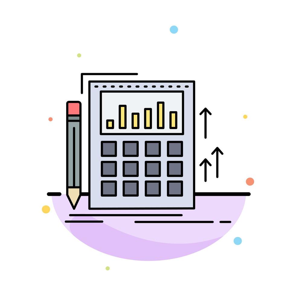 Accounting audit banking calculation calculator Flat Color Icon Vector
