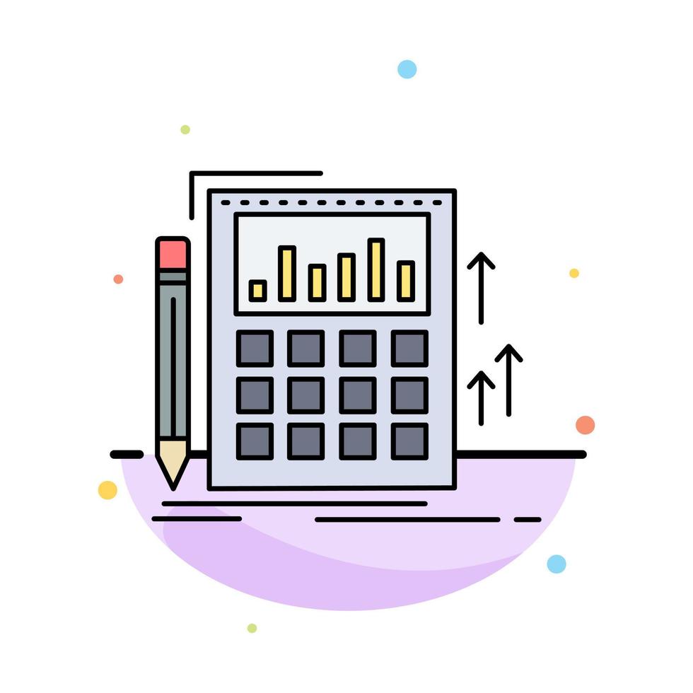 Accounting audit banking calculation calculator Flat Color Icon Vector