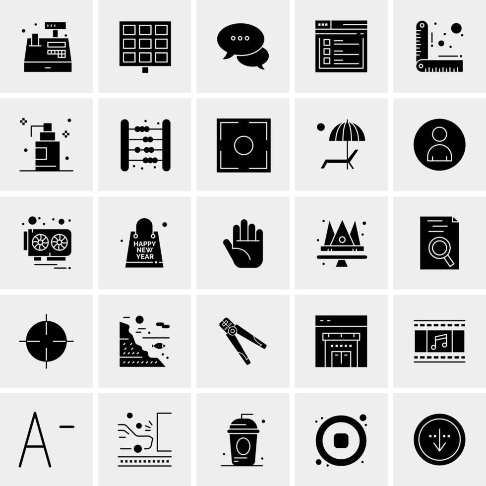 25 iconos de negocios universales vector ilustración de icono creativo para usar en proyectos relacionados con la web y dispositivos móviles