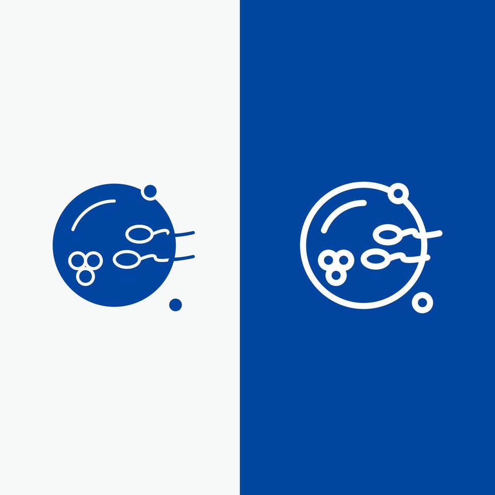 Fertile Procreation Reproduction Sex Line and Glyph Solid icon Blue banner Line and Glyph Solid icon Blue banner vector