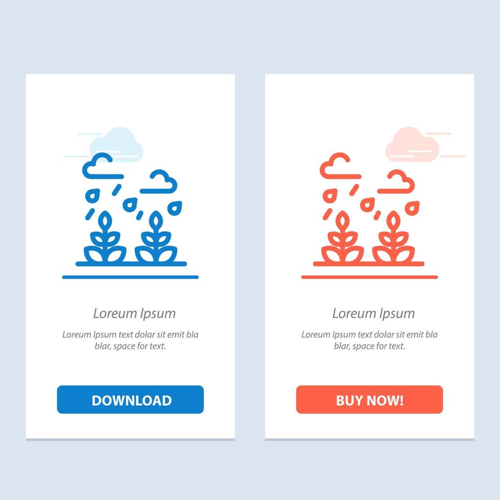 Environment Growth Leaf Life  Blue and Red Download and Buy Now web Widget Card Template vector