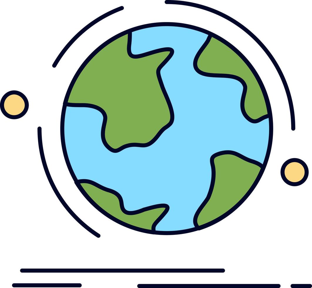 globe world discover connection network Flat Color Icon Vector