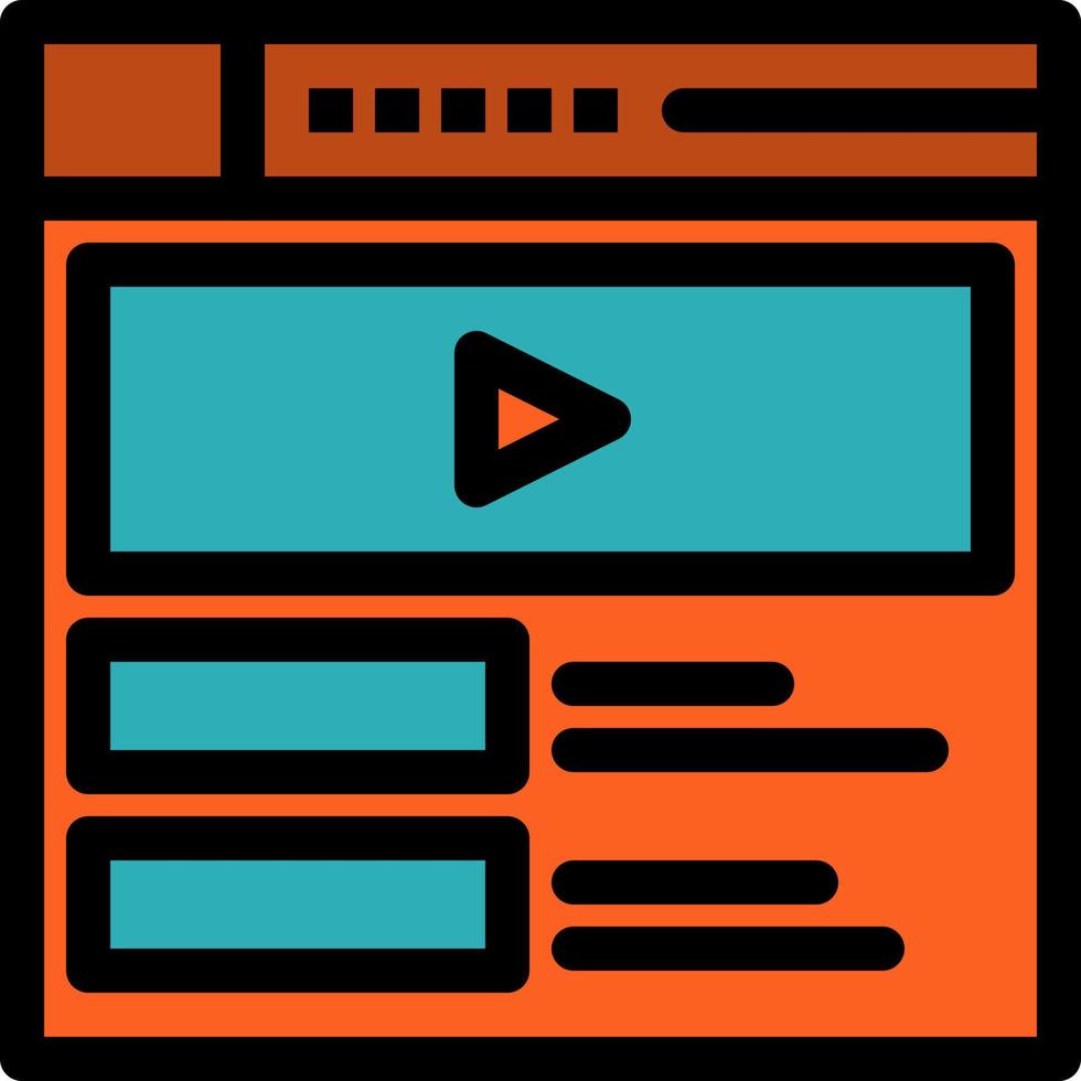 Video Video Player Web Website  Flat Color Icon Vector icon banner Template