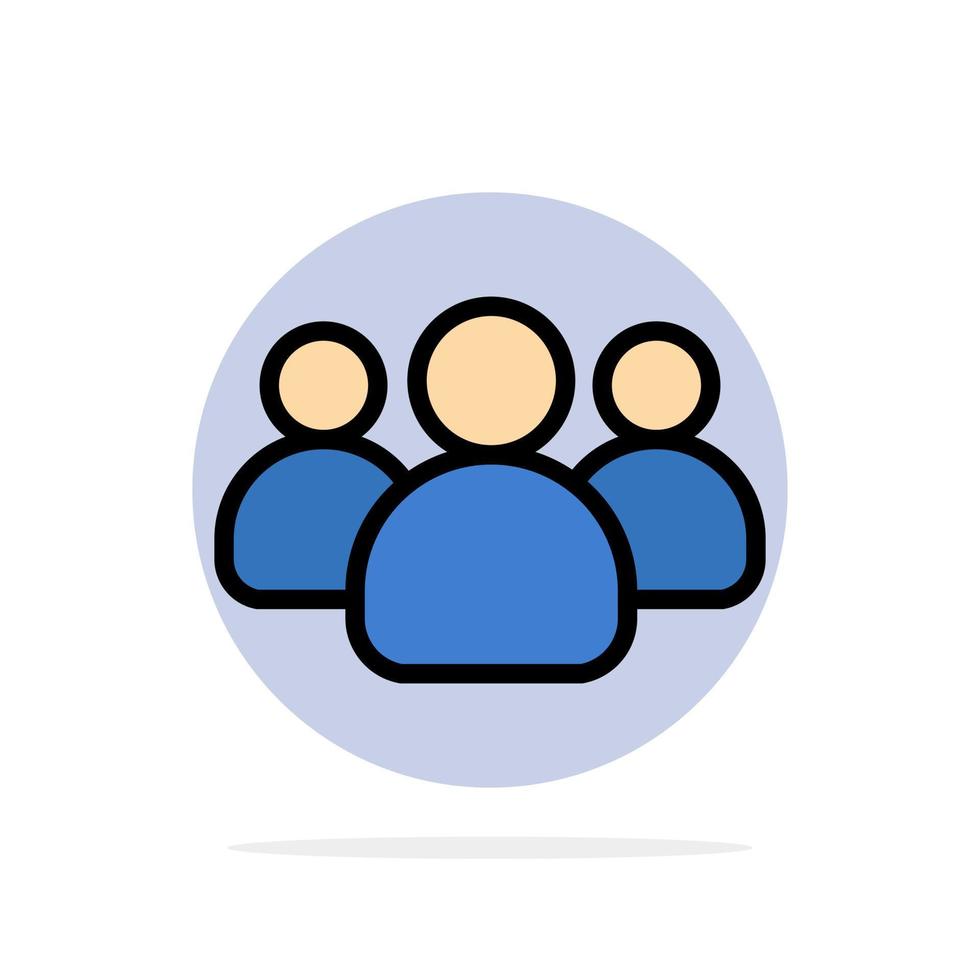 Friends Group Users Team Abstract Circle Background Flat color Icon vector