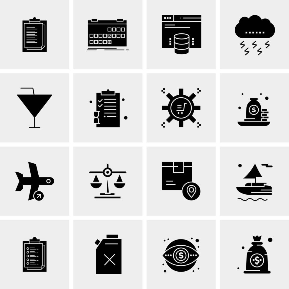 16 iconos de negocios universales vector ilustración de icono creativo para usar en proyectos relacionados con la web y dispositivos móviles