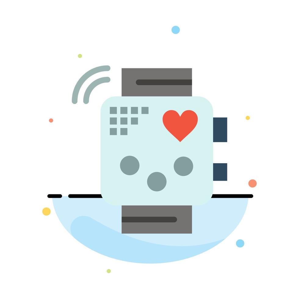 Activity Device Fitness Heartbeat Monitoring Abstract Flat Color Icon Template vector
