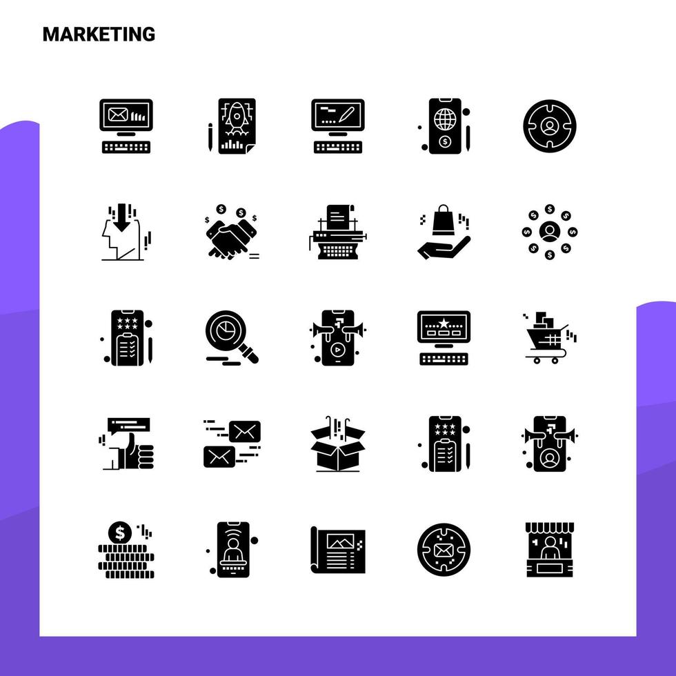 25 Marketing Icon set Solid Glyph Icon Vector Illustration Template For Web and Mobile Ideas for business company