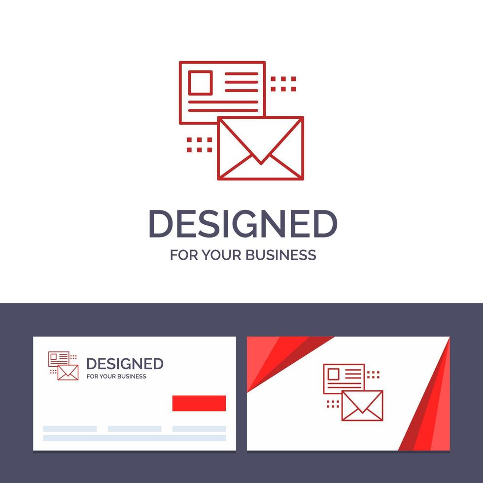 tarjeta de visita creativa y plantilla de logotipo conversación de correo electrónico lista de correo ilustración vectorial vector