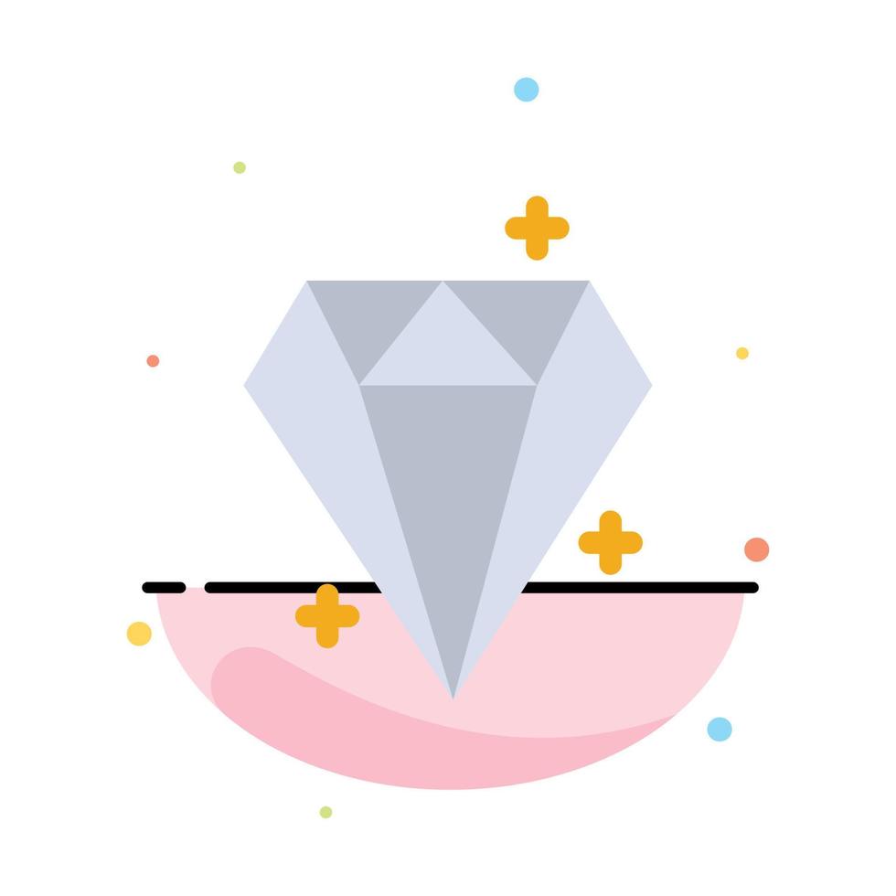 Diamond Crystal Success Prize Abstract Flat Color Icon Template vector