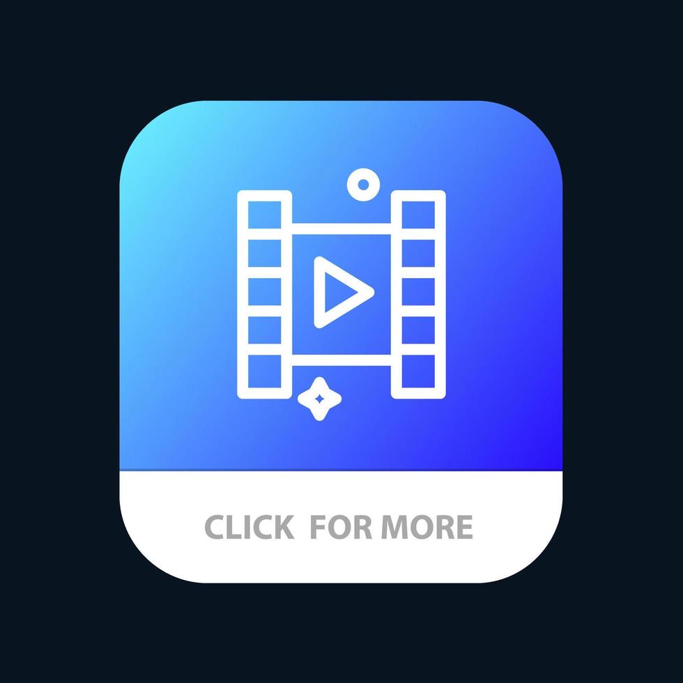 Video Play Film Mobile App Button Android and IOS Line Version vector