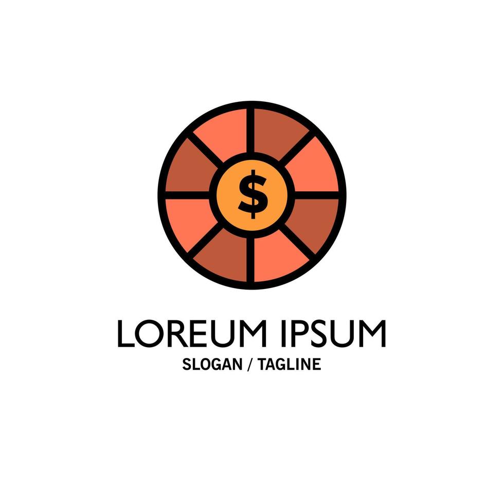 Coin Currency Dollar Business Logo Template Flat Color vector