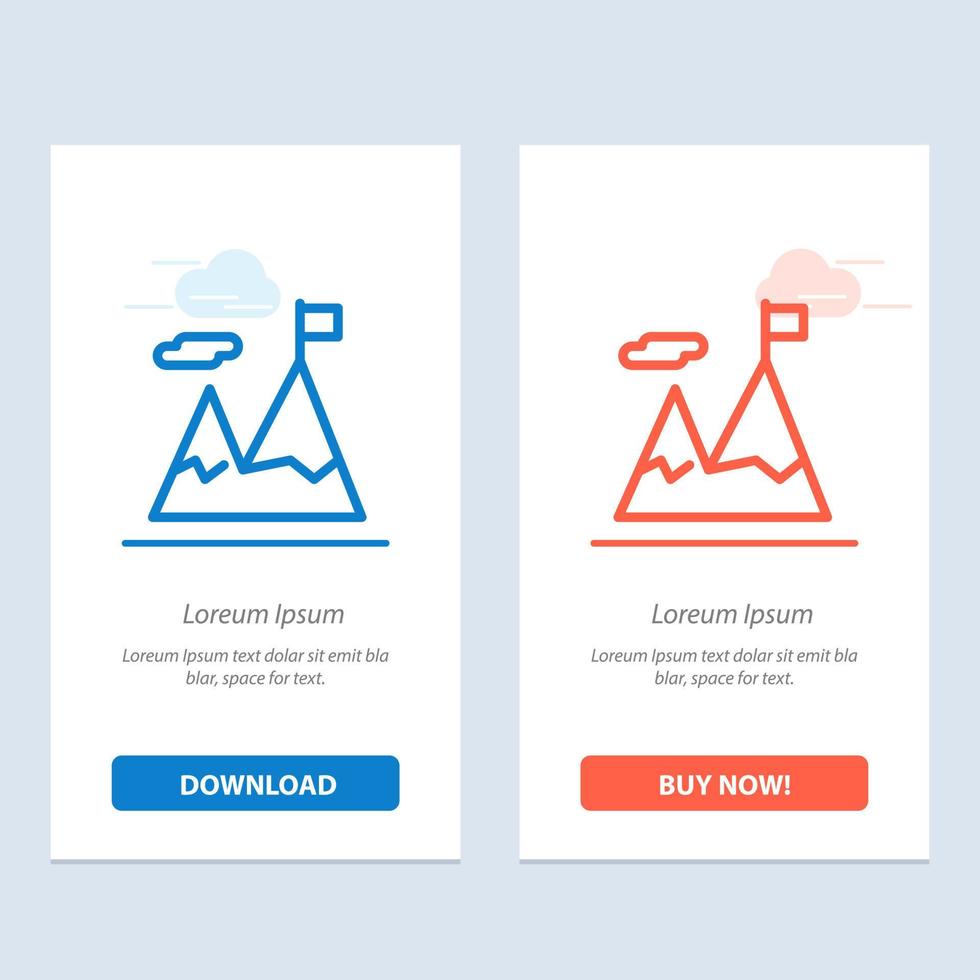 Accomplished Business Mission Motivation  Blue and Red Download and Buy Now web Widget Card Template vector