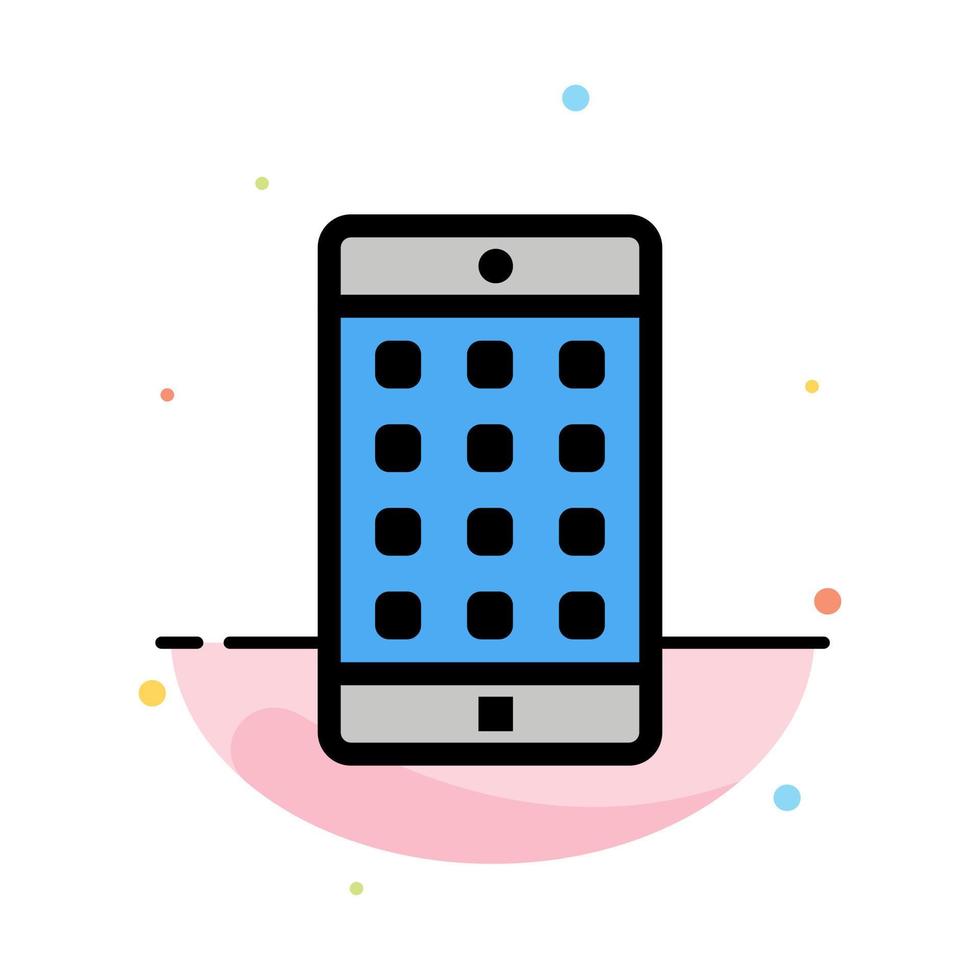 Application Mobile Mobile Application Password Abstract Flat Color Icon Template vector