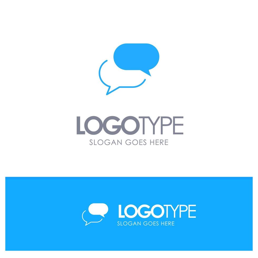 chat chat sms mail logotipo sólido azul con lugar para el eslogan vector