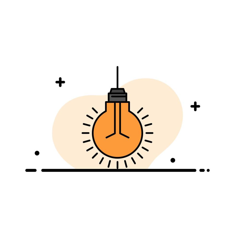 Light Bulb Idea Tips Suggestion  Business Flat Line Filled Icon Vector Banner Template