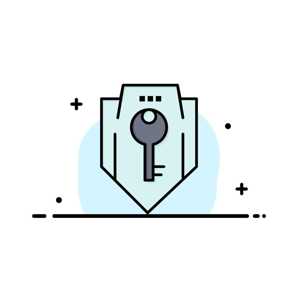 Access Key Protection Security Shield  Business Flat Line Filled Icon Vector Banner Template