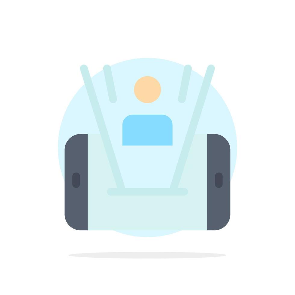 Mobile Cell Man Technology Abstract Circle Background Flat color Icon vector