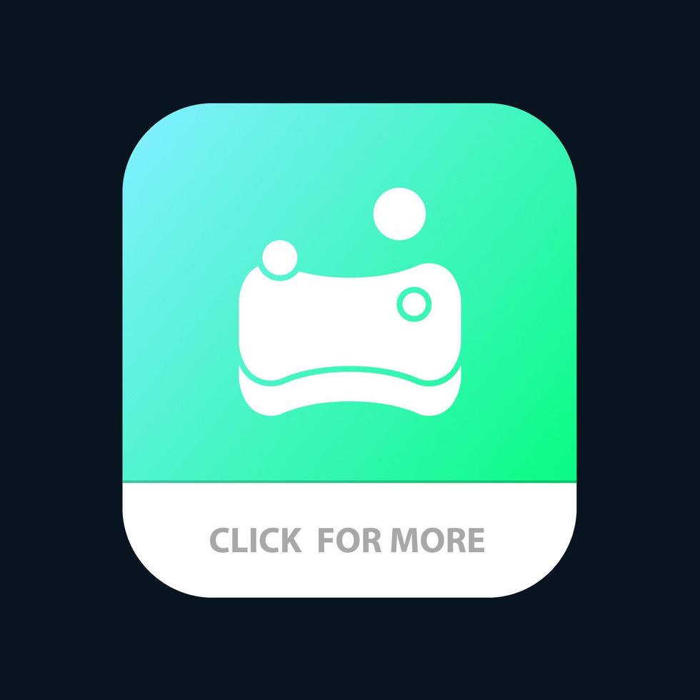 botón de aplicación móvil de esponja higiénica de limpieza versión de glifo de android e ios vector